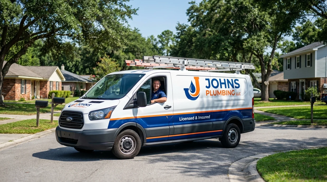 Johns Plumbing LLC service van in Coppell, TX
