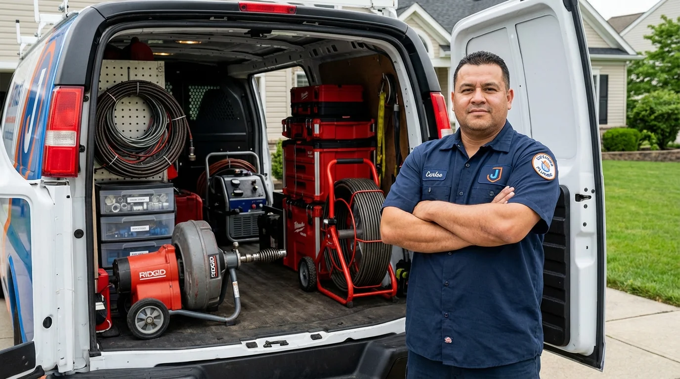 Professional drain cleaning equipment and Johns Plumbing LLC plumber in Coppell